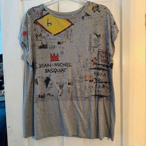 Uniqlo SPRZNY Basquiat Graphic Tee - Gray and Red XXL